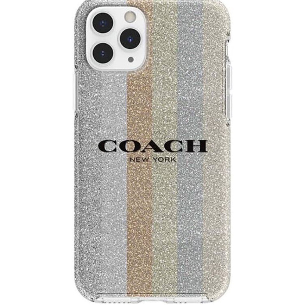 📲🆕📲 Coach iPhone 11 Pro Max Glitter Case In Gold, Silver, and Neutral-6.5”